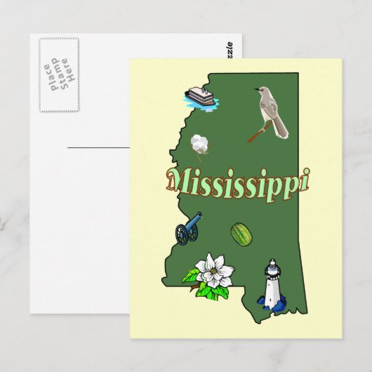 Mississippi Postkarte (Vorne/Hinten)