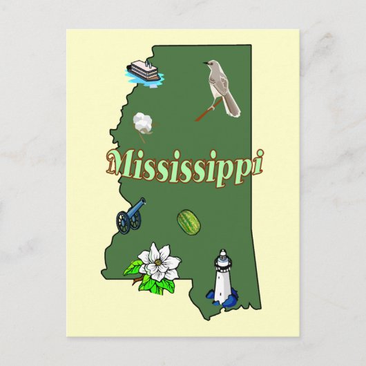 Mississippi Postkarte (Vorderseite)