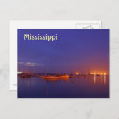 Mississippi relief boats in marina at dusk postkarte (Vorne/Hinten)