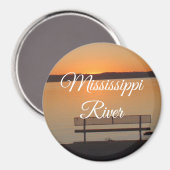 Mississippi River Bench Friedlich Sunset Magnet (Vorderseite/Rückseite)