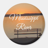 Mississippi River Bench Friedlich Sunset Magnet (Vorne)