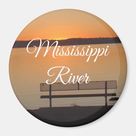 Mississippi River Bench Friedlich Sunset Magnet (Vorne)