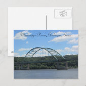 Mississippi River, Dubuque Iowa Bridge Postcard Postkarte (Vorne/Hinten)