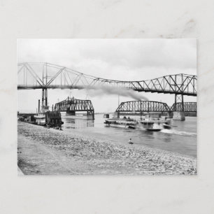 Mississippi River in Winona, 1880er Postkarte