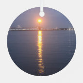 Mississippi River Sunrise Ornament Aus Metall (Rückseite)