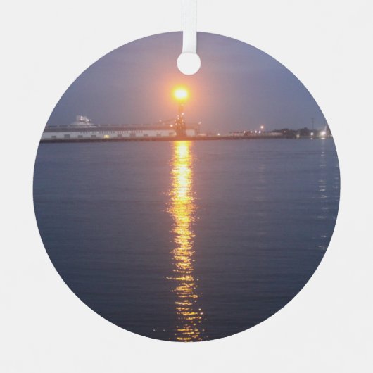 Mississippi River Sunrise Ornament Aus Metall (Vorderseite)