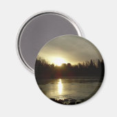 Mississippi River Sunrise Reflektion Magnet (Vorderseite/Rückseite)