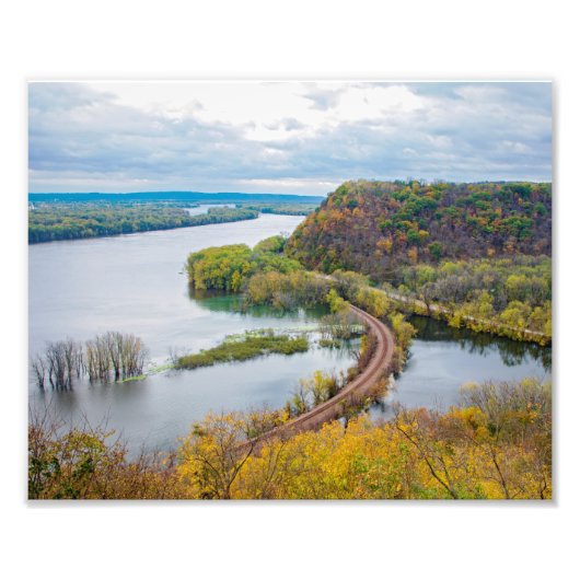 Mississippi River und Wooded Bluffs Fotodruck (Vorne)