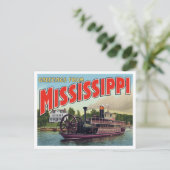 Mississippi Riverboat Greetings Postkarte (Stehend Vorderseite)