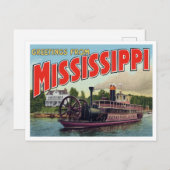Mississippi Riverboat Greetings Postkarte (Vorne/Hinten)