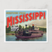 Mississippi Riverboat Greetings Postkarte (Vorderseite)
