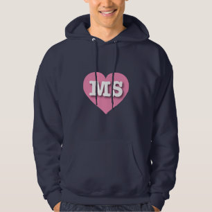 Mississippi Rosa Herz - I Liebe MS Hoodie