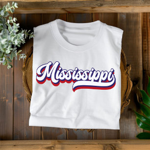 Mississippi Rot Weiß Blau Vintage T-Shirt
