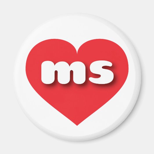 Mississippi rotes Herz - I Liebe ms Magnet (Vorne)