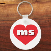Mississippi rotes Herz - I Liebe ms Schlüsselanhänger (Vorderseite)