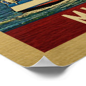 Mississippi Sailboat Vintage Travel Poster (Ecke)