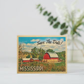 Mississippi Save the Date Bauernstall Rustikal Ankündigungspostkarte (Stehend Vorderseite)