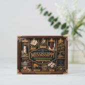 Mississippi Shadow Box 3D Figurine Staat Postkarte (Stehend Vorderseite)