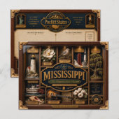 Mississippi Shadow Box 3D Figurine Staat Postkarte (Vorne/Hinten)