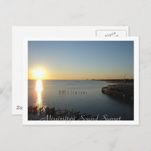 Mississippi Sound Sunset Postkarte (Vorne/Hinten)
