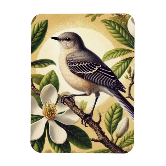 Mississippi Staat Bird Northern Mockingbird Magnet (Vertikal)