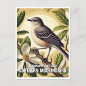 Mississippi Staat Bird Northern Mockingbird Postkarte (Vorderseite)