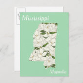 Mississippi Staat Blume Collage Map Postkarte (Vorne/Hinten)