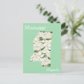 Mississippi Staat Blume Collage Map Postkarte (Stehend Vorderseite)