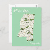 Mississippi Staat Blume Collage Map Postkarte (Vorne/Hinten)