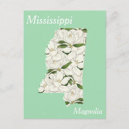Mississippi Staat Blume Collage Map Postkarte