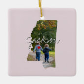 Mississippi Staat Foto Einfügen und Ortsname Keramikornament (Vorderseite)