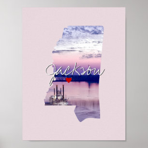 Mississippi Staat Foto Einfügen und Ortsname Poster