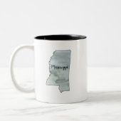 Mississippi Staat Illustration Zweifarbige Tasse (Links)