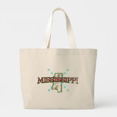 Mississippi Staat Karte Jumbo Stoffbeutel (Rückseite)