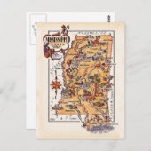 Mississippi Staat Karte Postkarte (Vorne/Hinten)