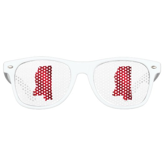 Mississippi Staat Map Silhouette Partybrille (Vorderseite)