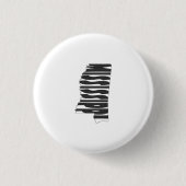 Mississippi Staat Name Word Art Black Button (Vorderseite)