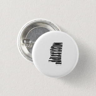Mississippi Staat Name Word Art Black Button