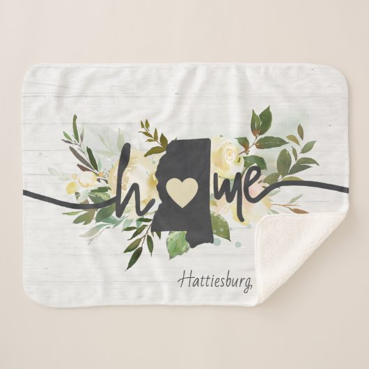 Mississippi Staat Personalisiert Zuhause City Rust Sherpadecke (Vorderseite (Horizontal))