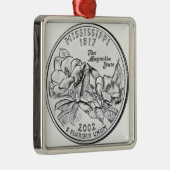 Mississippi Staat Quarter Silbernes Ornament (Rechts)