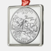 Mississippi Staat Quarter Silbernes Ornament (Links)