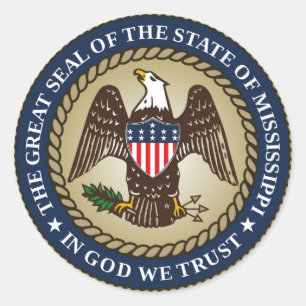 Mississippi Staat Siegel Amerikanische Republik Sy Runder Aufkleber