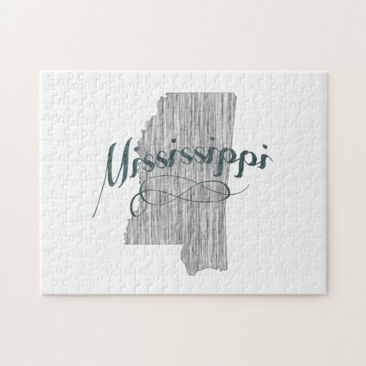 Mississippi Staat Typografie Puzzle (Horizontal)