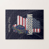 Mississippi Staat United Staaten Map Vintag USA Puzzle (Horizontal)