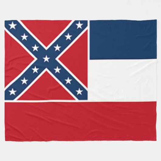 MISSISSIPPI-STAATS-FLAGGE (GEGENWÄRTIG) FLEECEDECKE (Vorderseite (Horizontal))