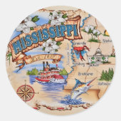 Mississippi-Staatsfeier Runder Aufkleber (Vorderseite)