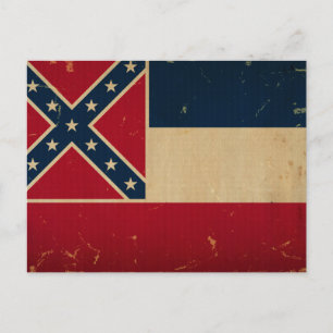 Mississippi-Staatsflagge VINTATE.png Postkarte