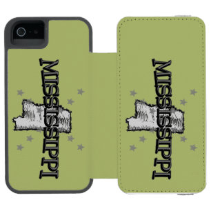 Mississippi-Staatskarte Incipio Watson™ iPhone 5 Geldbörsen Hülle