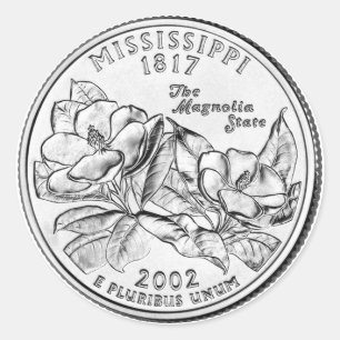 Mississippi State Quarter Runder Aufkleber