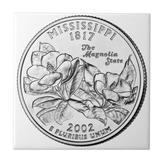 Mississippi-State-Vierteldollar Fliese (Vorderseite)